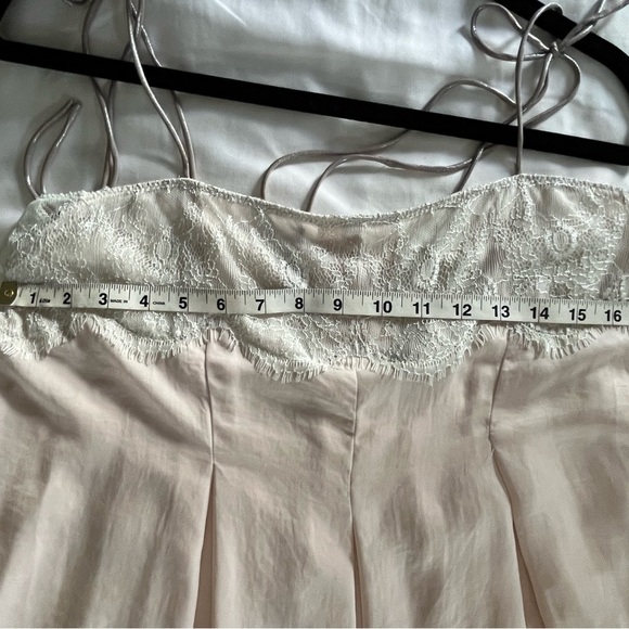 Anthropologie wide leg cropped Satin/Lace spaghetti strap one piece size Small - Picture 16 of 16